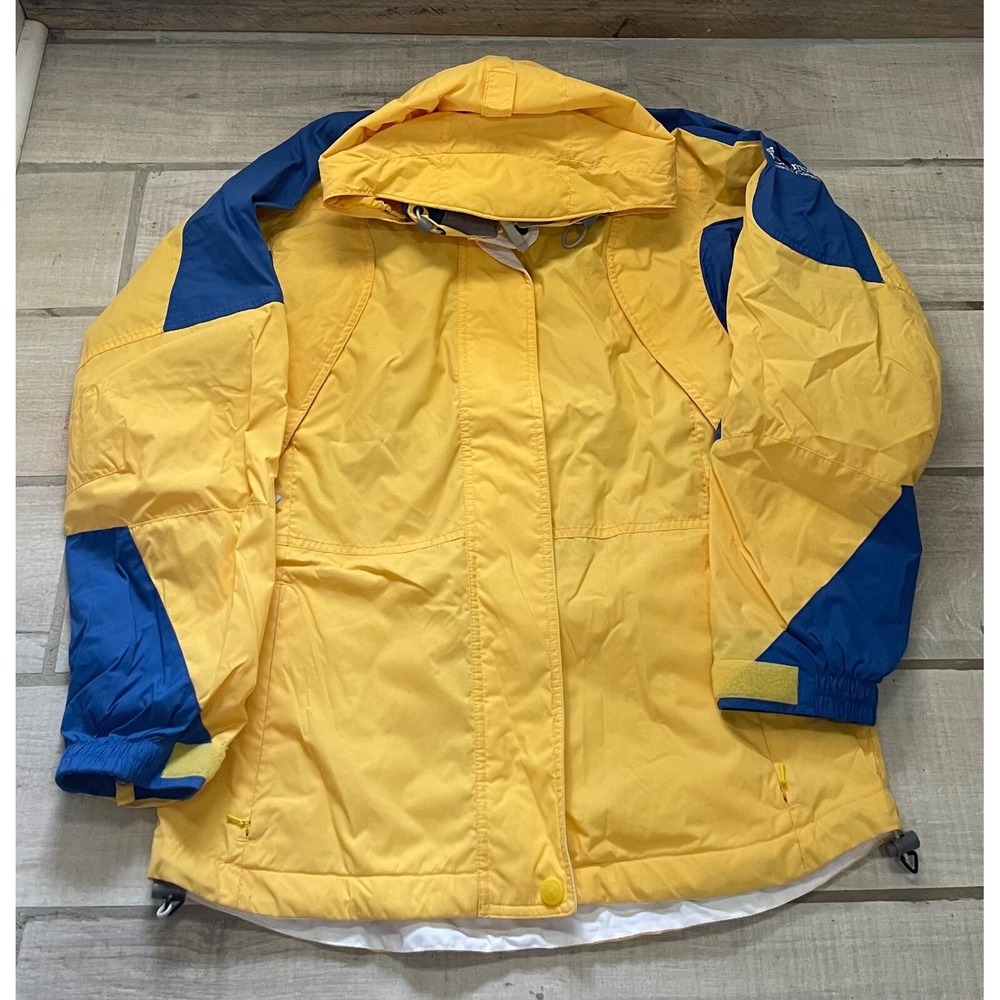Women's COLUMBIA SPORTSWEAR Core Yellow Blue ‎ Nylon Hooded Jacket M Medium